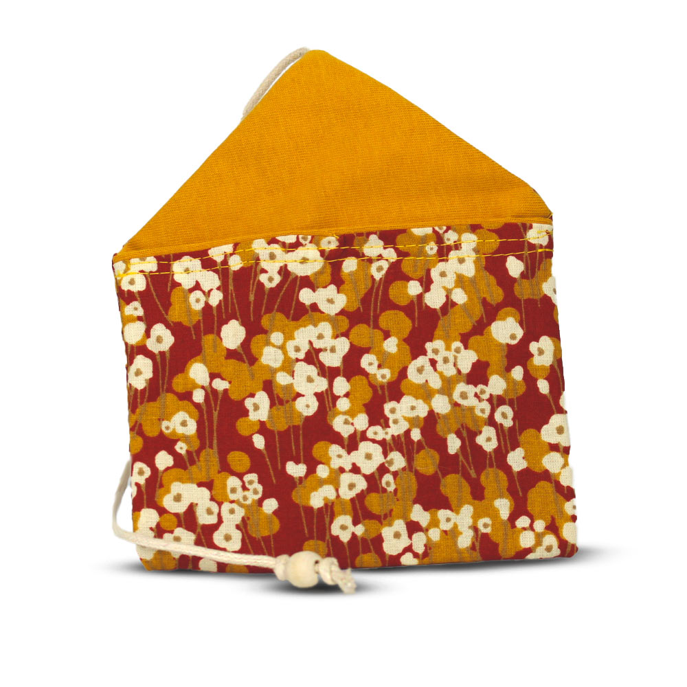 Pochette Savons<br> Jaune Rouge Fleurs